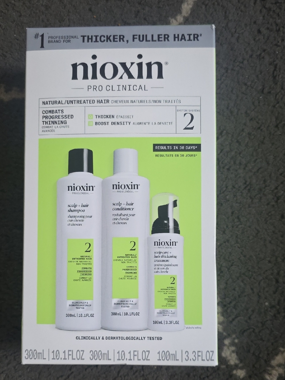 Nioxin Pro Clinical System 2 Scalp & Hair Treatment Set - White / Lime Green